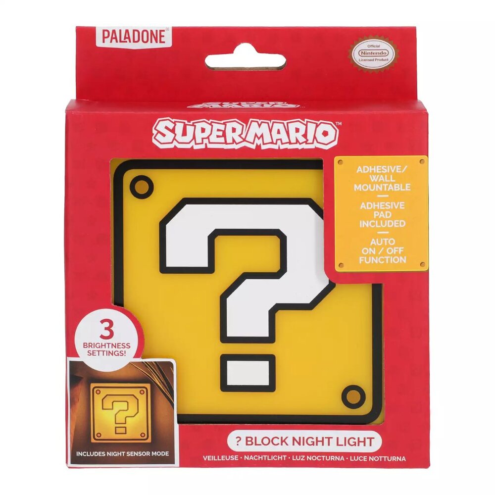 0414W Paladone Nintendo Super Mario Question Block Mountable Night Light